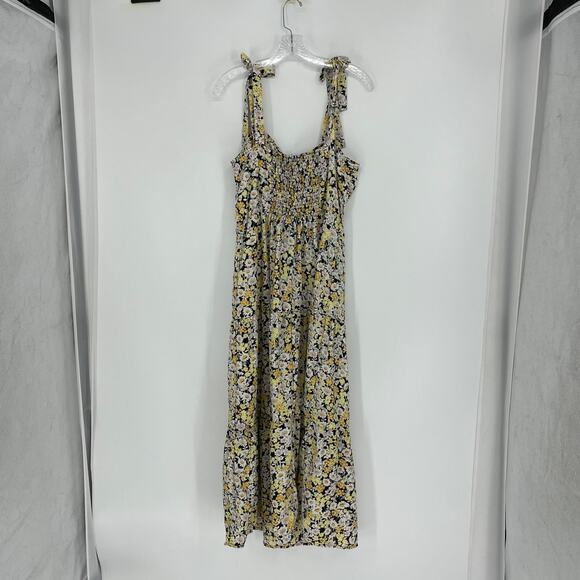 Social Standard By Sanctuary Tie Shoulder Floral Midi Dress Size Large - Picture 5 of 8